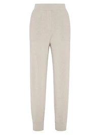 Sparkling Cashmere English Rib Knit Trousers