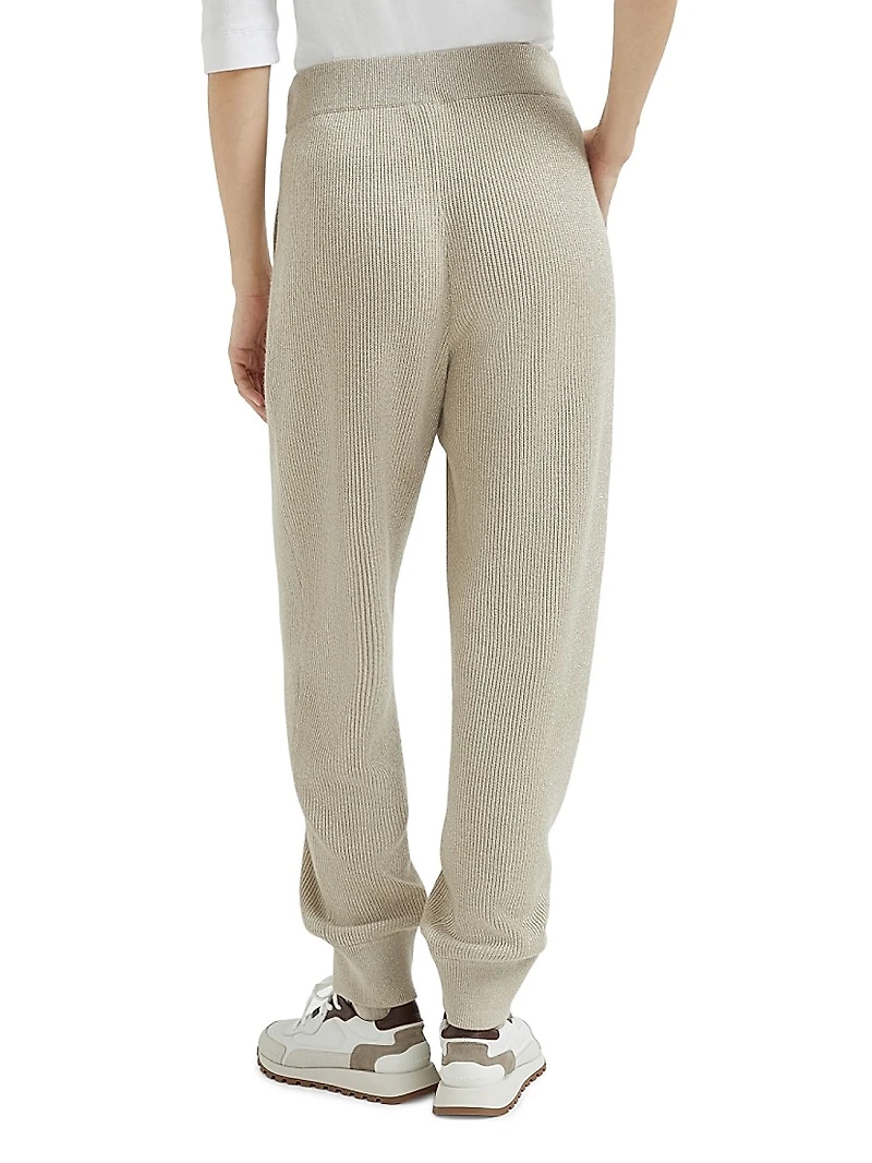 Sparkling Cashmere English Rib Knit Trousers