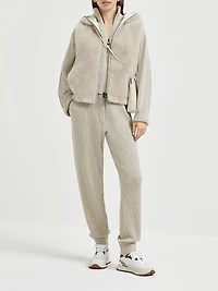 Sparkling Cashmere English Rib Knit Trousers