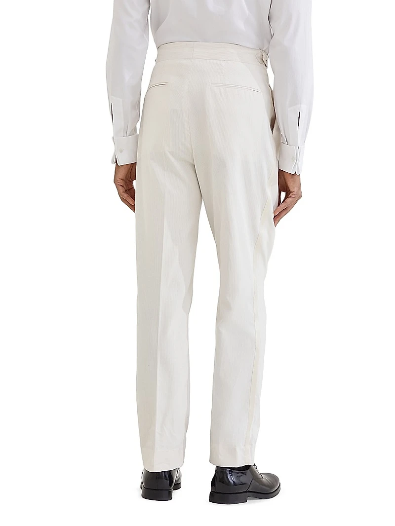 Sea Island Cotton Narrow Wale Corduroy Tuxedo Trousers