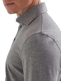 Cotton Jersey Long Sleeve Polo Shirt