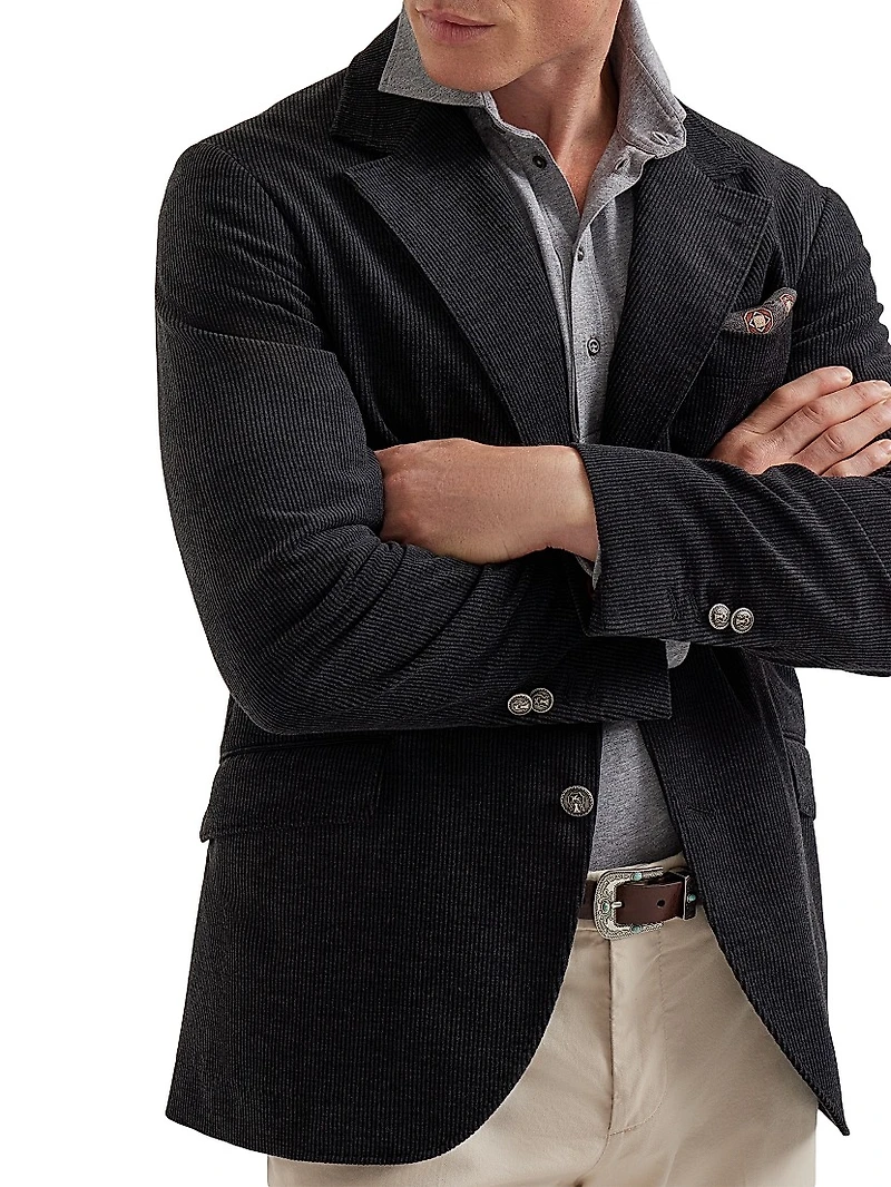 Cotton Jersey Long Sleeve Polo Shirt