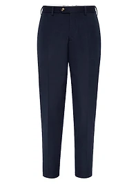Cotton and Virgin Wool Gabardine Italian Fit Trousers