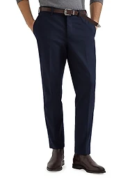 Cotton and Virgin Wool Gabardine Italian Fit Trousers