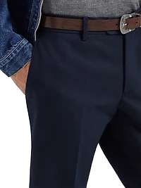 Cotton and Virgin Wool Gabardine Italian Fit Trousers