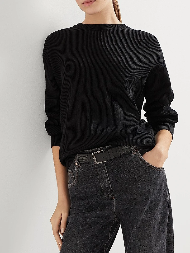 Cotton English Rib Sweater