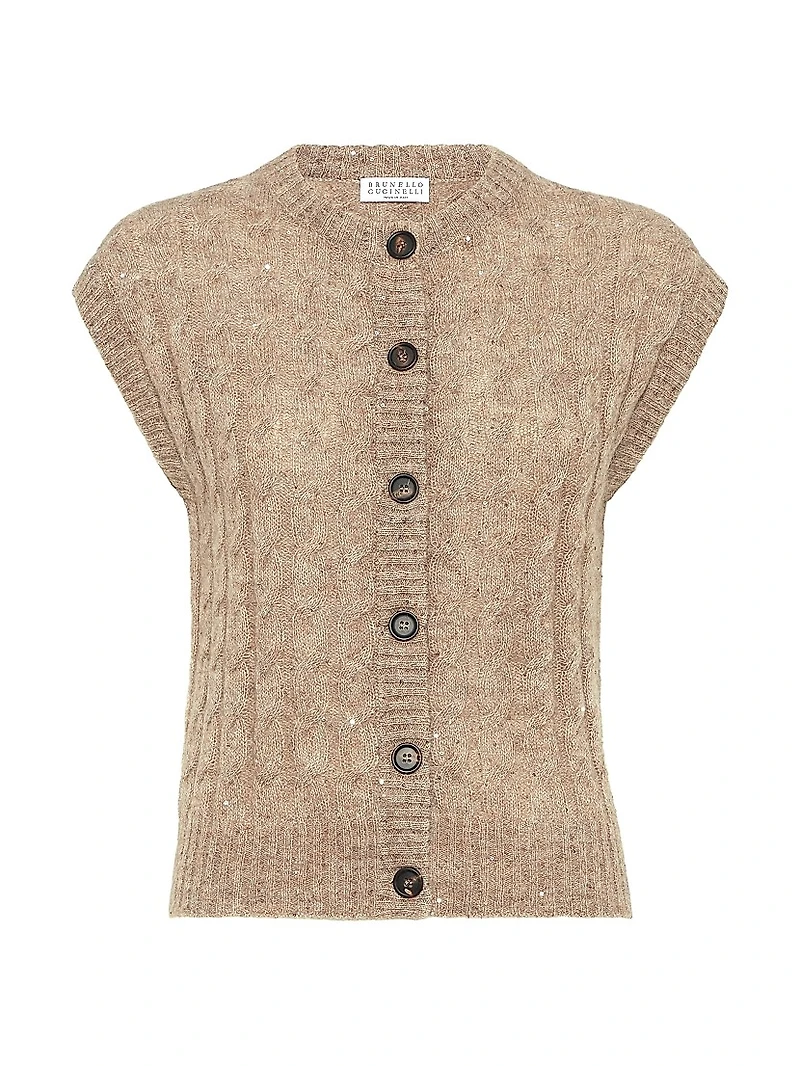 Mohair, Cotton and Wool Dazzling Cable Cardigan