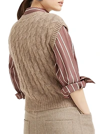 Mohair, Cotton and Wool Dazzling Cable Cardigan