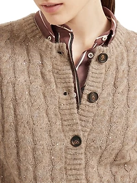 Mohair, Cotton and Wool Dazzling Cable Cardigan