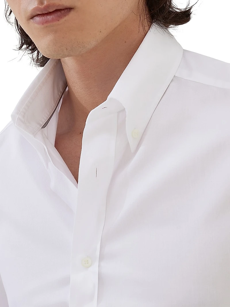 Twill Basic Fit Shirt with Button Down Collar