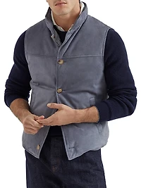 Suede Down Vest