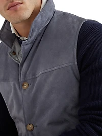 Suede Down Vest