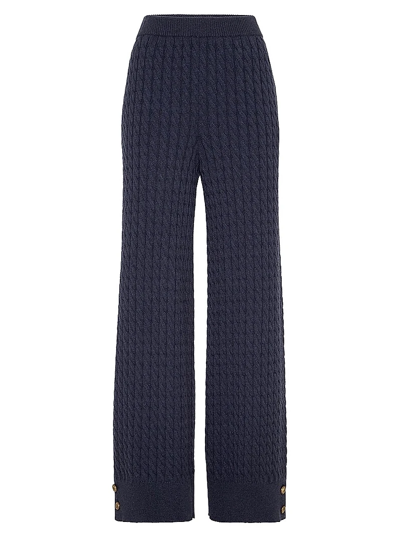 Cashmere Cable Knit Trousers