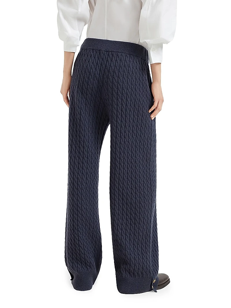 Cashmere Cable Knit Trousers