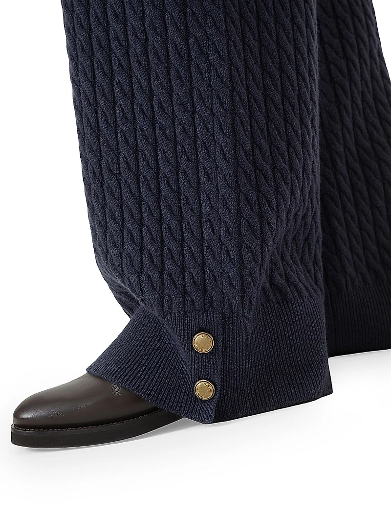 Cashmere Cable Knit Trousers