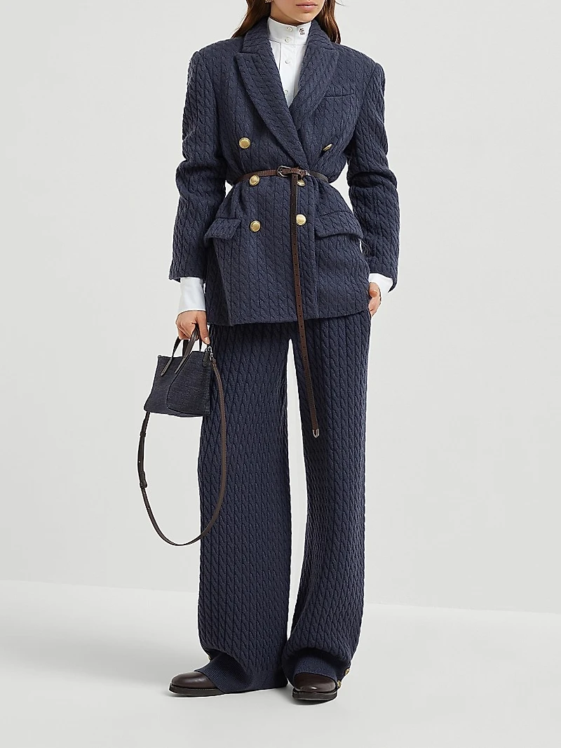 Cashmere Cable Knit Trousers