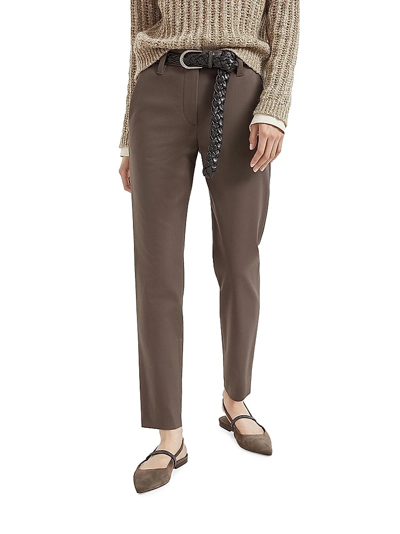 Stretch Cotton Cover Slim Fit Trousers