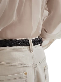 Stretch Dyed Denim Loose Barrel Trousers