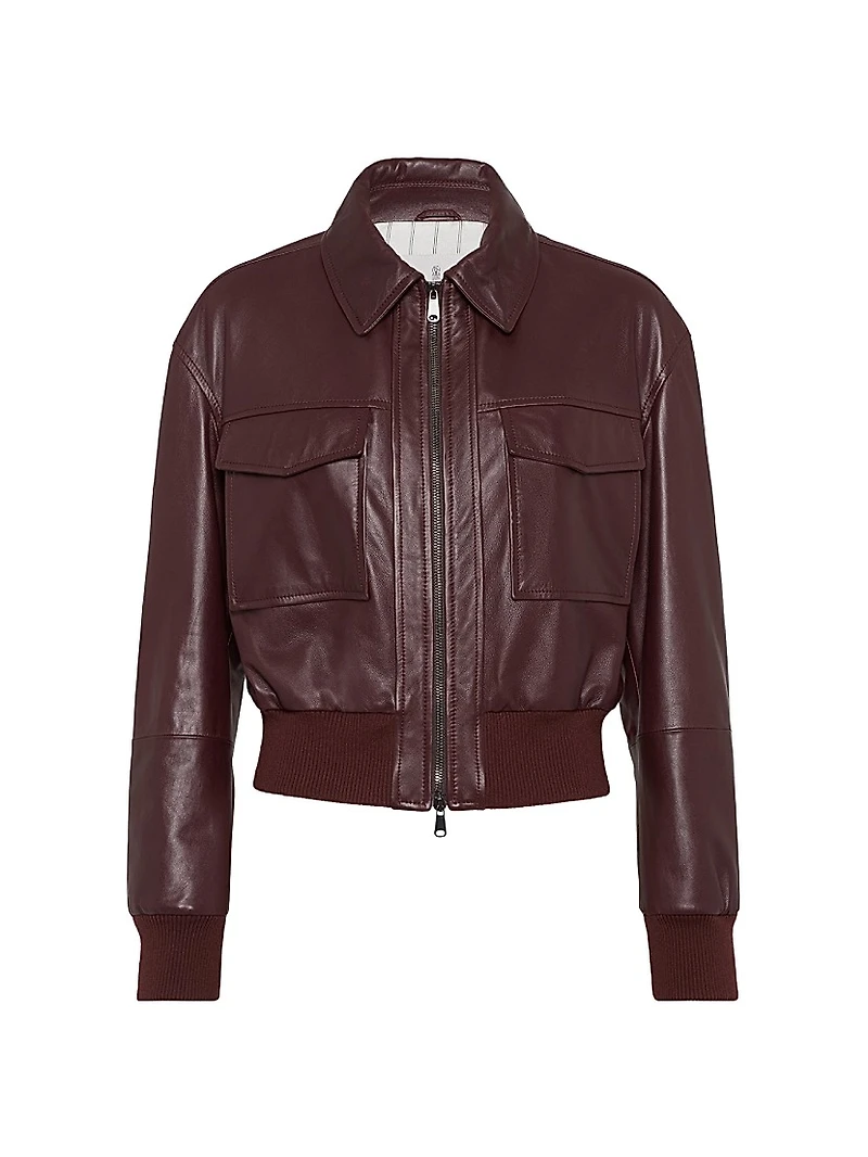 Soft Nappa Leather Bomber Jacket