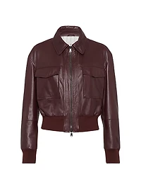Soft Nappa Leather Bomber Jacket