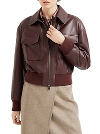 Soft Nappa Leather Bomber Jacket