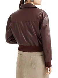 Soft Nappa Leather Bomber Jacket
