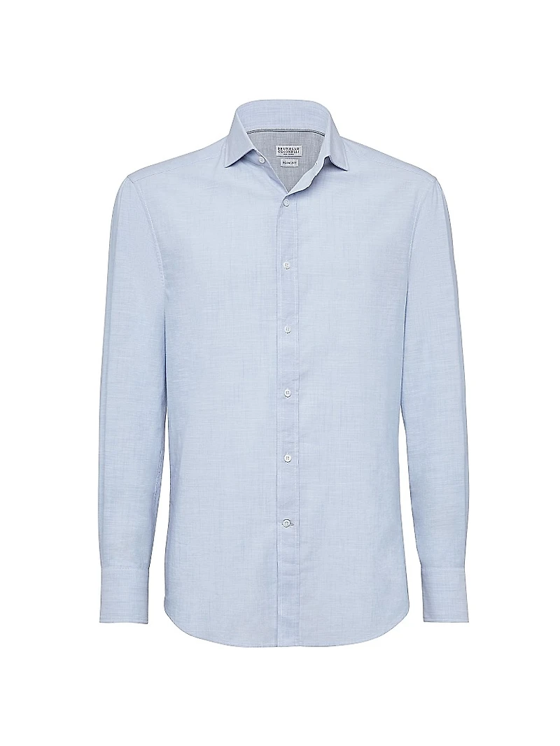 Lightweight Oxford Slim Fit Shirt with Spread Collar