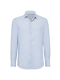 Lightweight Oxford Slim Fit Shirt with Spread Collar