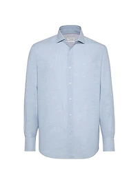 Lightweight Oxford Basic Fit Shirt with Spread Collar