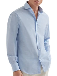 Lightweight Oxford Basic Fit Shirt with Spread Collar