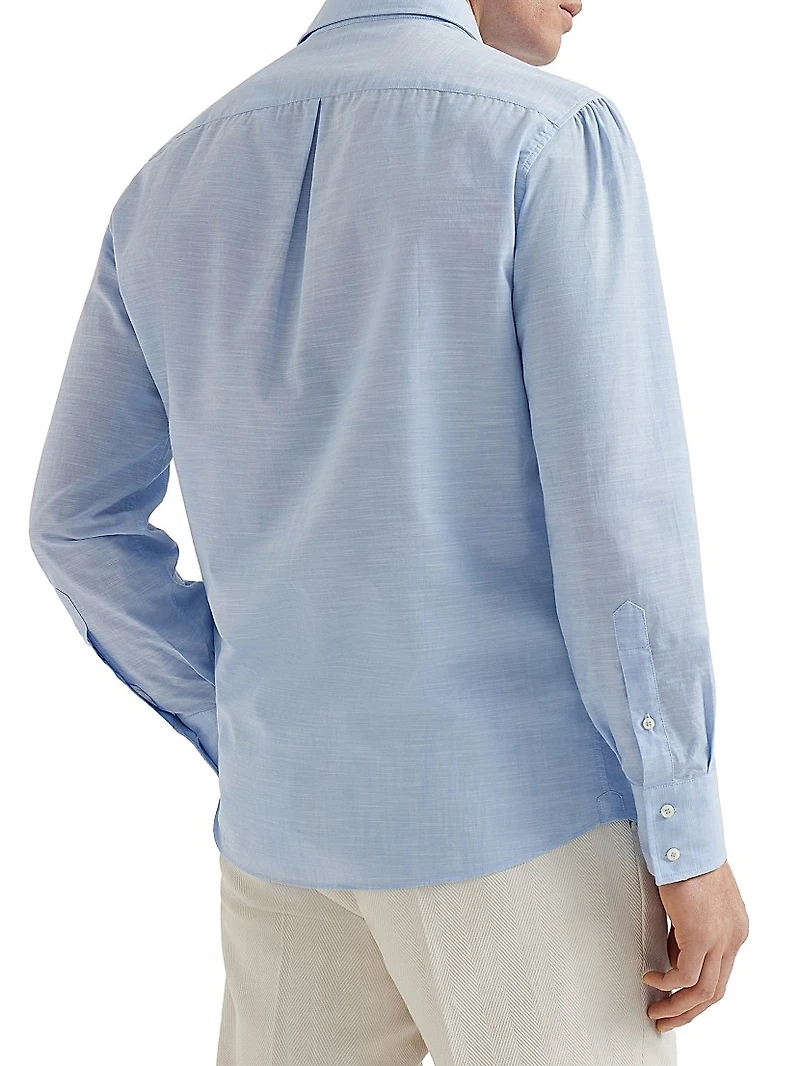 Lightweight Oxford Basic Fit Shirt with Spread Collar