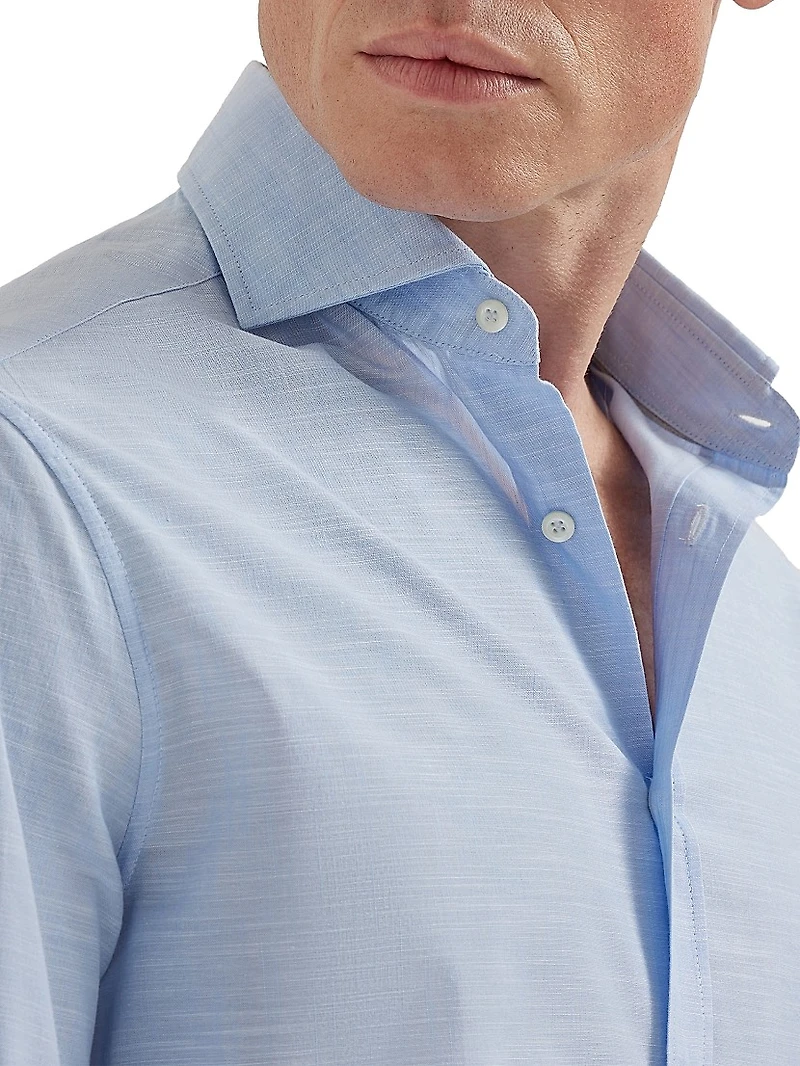 Lightweight Oxford Basic Fit Shirt with Spread Collar