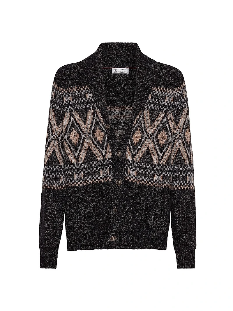 Geometric Jacquard Cardigan