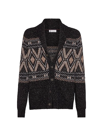 Geometric Jacquard Cardigan