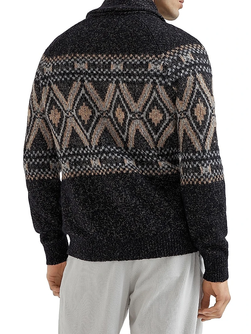 Geometric Jacquard Cardigan