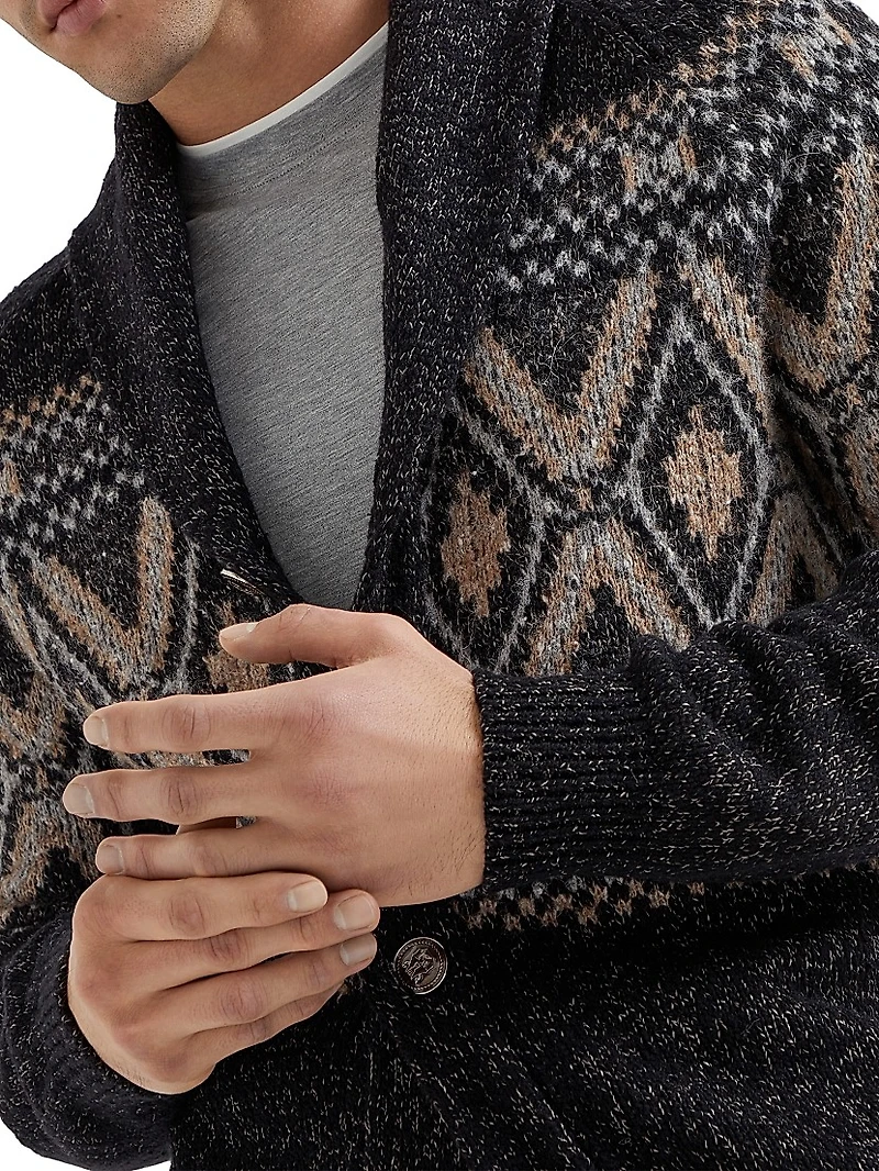 Geometric Jacquard Cardigan