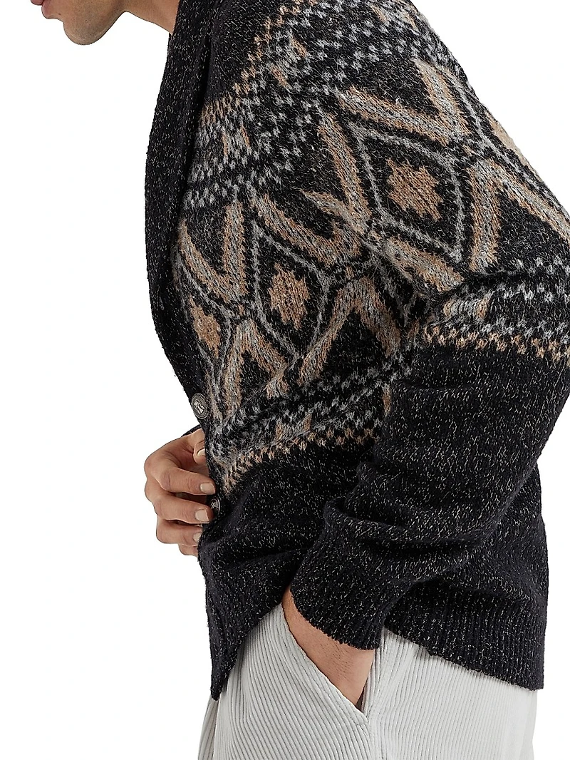 Geometric Jacquard Cardigan