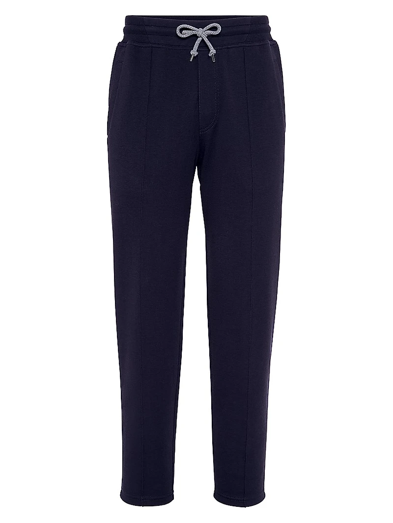 Techno Cotton French Terry Trousers with Crête Detail