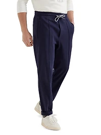 Techno Cotton French Terry Trousers with Crête Detail