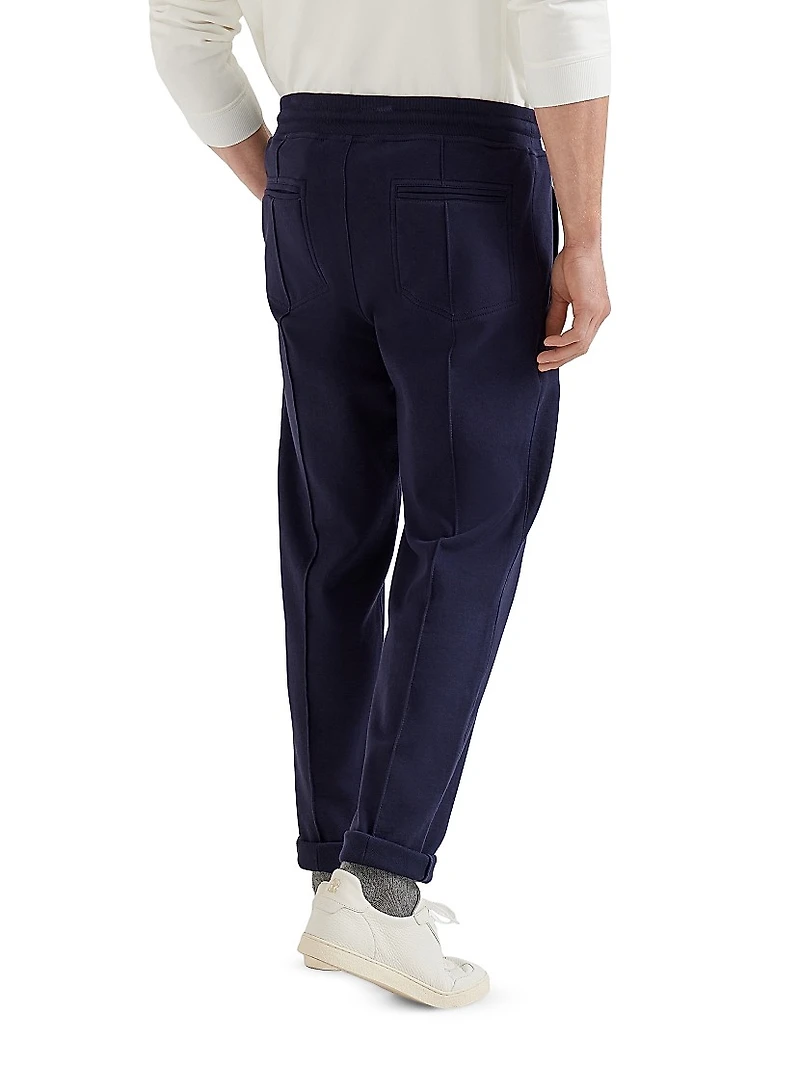 Techno Cotton French Terry Trousers with Crête Detail