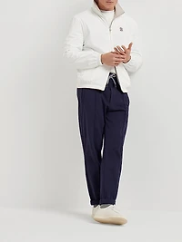 Techno Cotton French Terry Trousers with Crête Detail