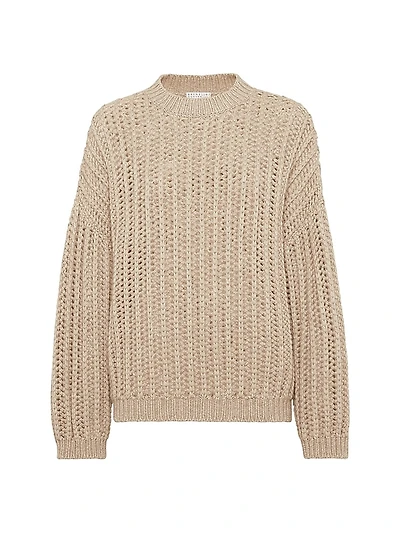 Openwork Rib Sweater Cashmere Feather Yarn