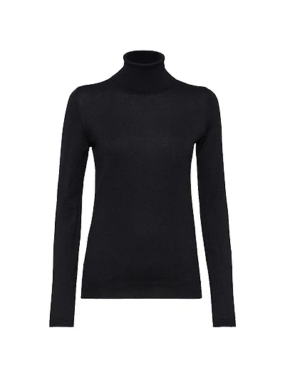 Sparkling Cashmere and Silk Lightweight Turtleneck Sweater