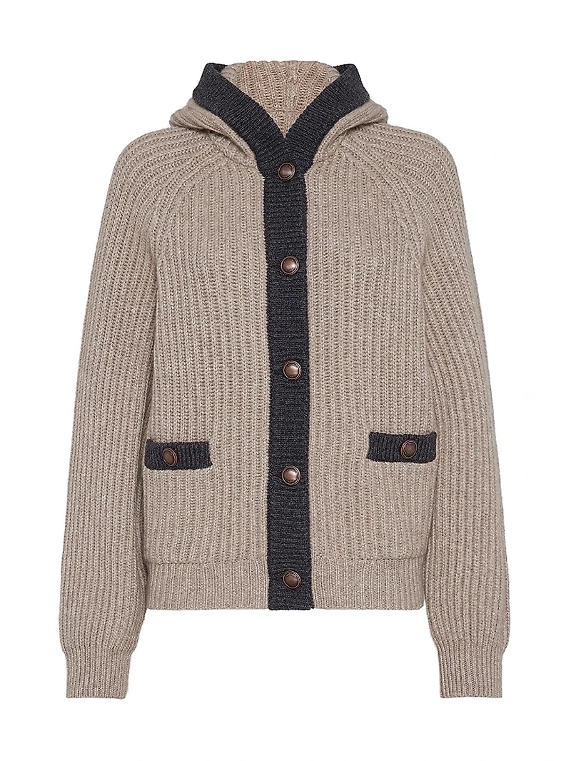 English Rib Hooded Cardigan