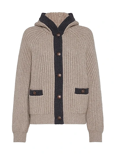 English Rib Hooded Cardigan