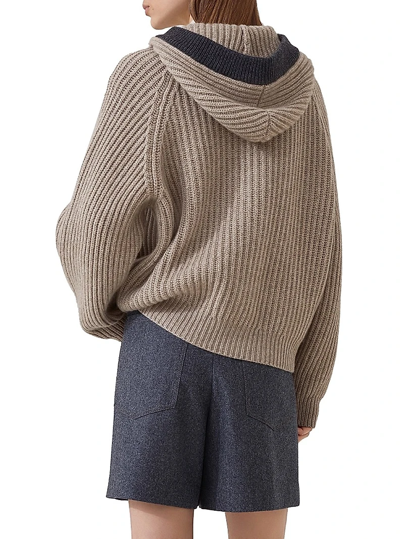 English Rib Hooded Cardigan