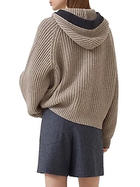 English Rib Hooded Cardigan