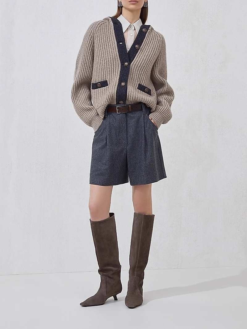 English Rib Hooded Cardigan