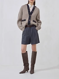 English Rib Hooded Cardigan