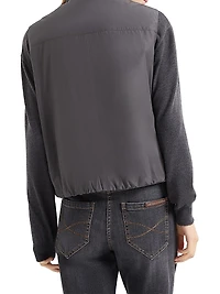 Cashmere Feather Yarn Reversible Knit Down Vest